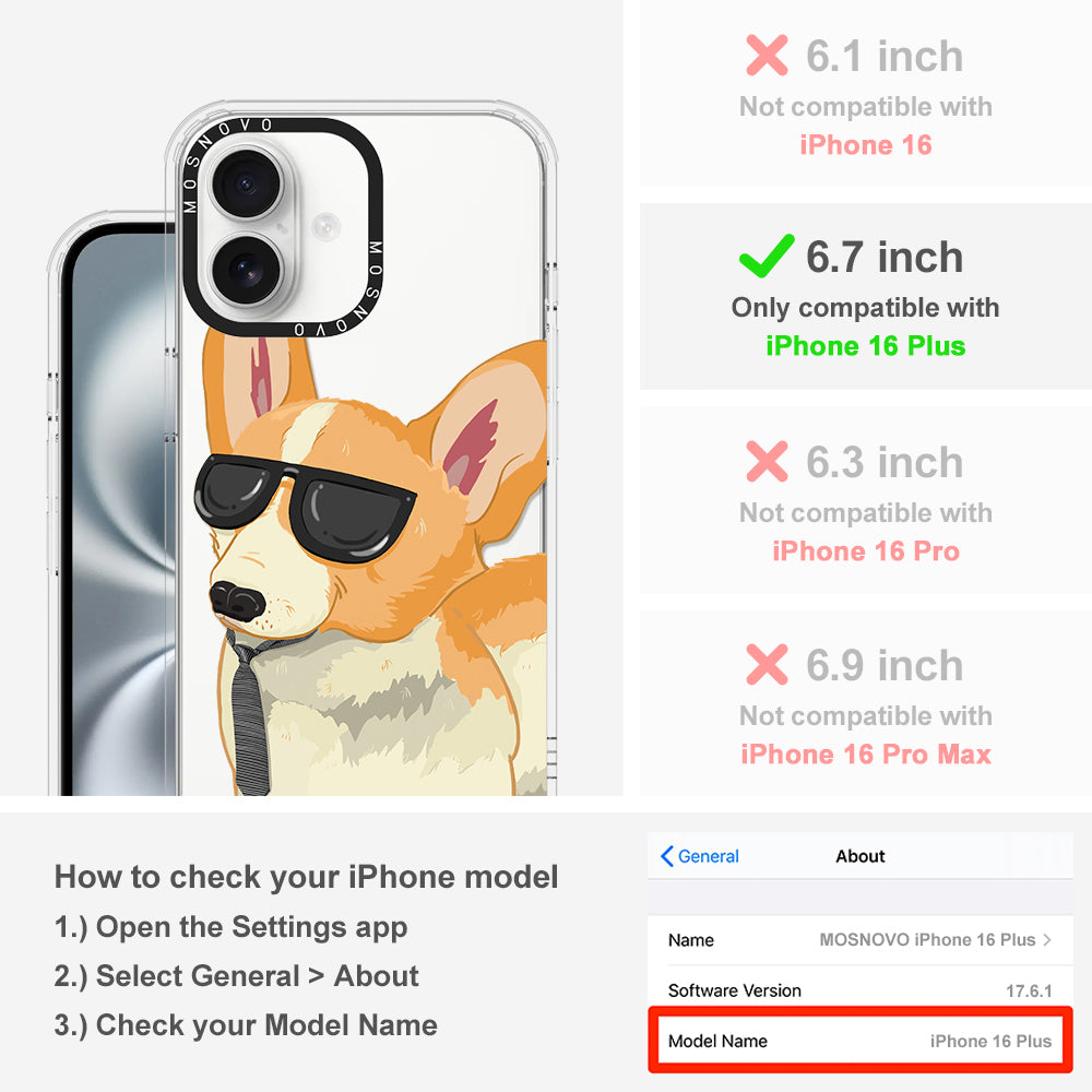 Fluffy Corgi Phone Case - iPhone 16 Plus Case - MOSNOVO