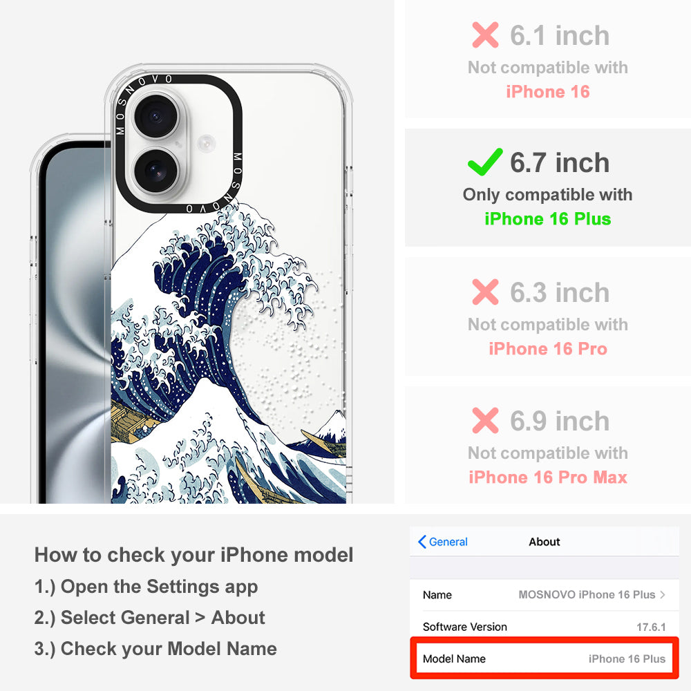 Great Wave Phone Case - iPhone 16 Plus Case - MOSNOVO