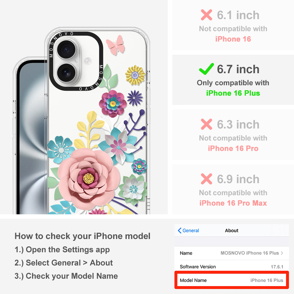 3D Floral Phone Case - iPhone 16 Plus Case - MOSNOVO