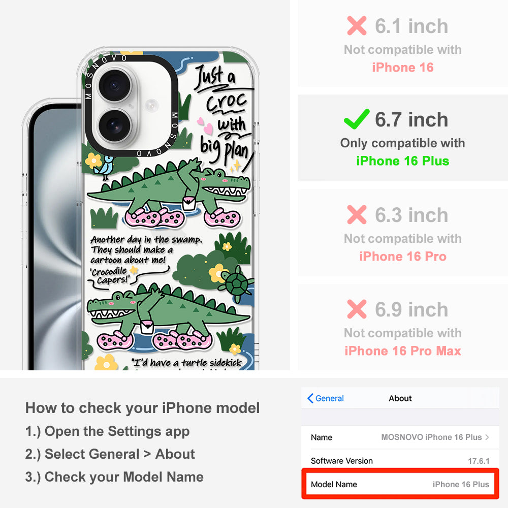 Croc with Big Plan Phone Case - iPhone 16 Plus Case