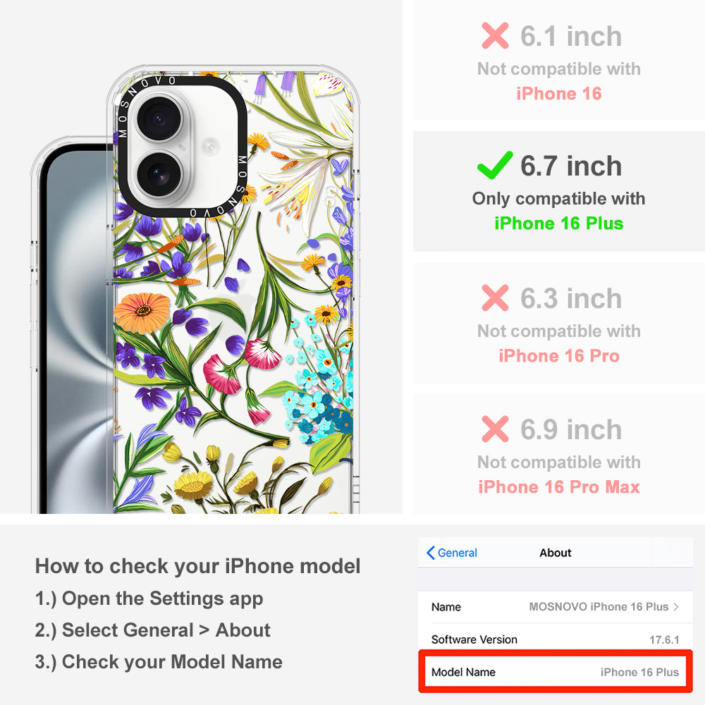 Summer Flower Holidays Phone Case - iPhone 16 Plus Case - MOSNOVO