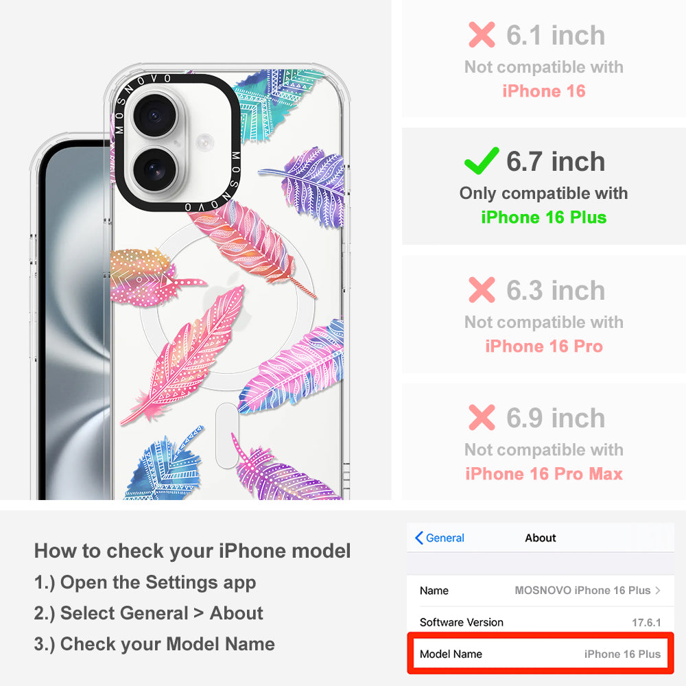 Tribal Feathers Phone Case - iPhone 16 Plus Case - MOSNOVO