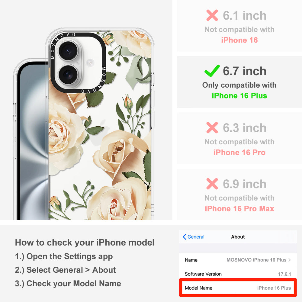 Champagne Roses Phone Case - iPhone 16 Plus Case - MOSNOVO