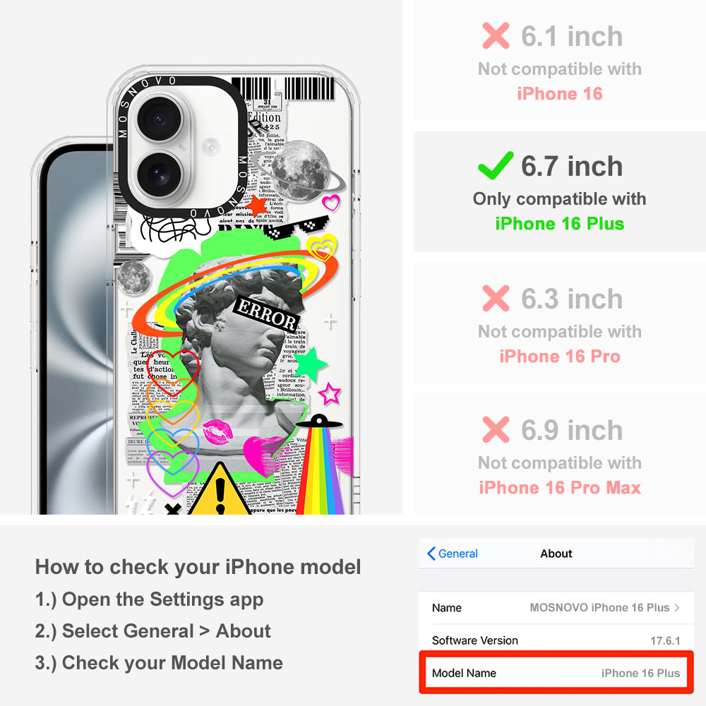 Error Statue Art Phone Case - iPhone 16 Plus Case - MOSNOVO