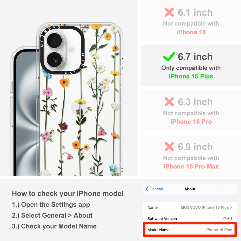 Wildflowers Phone Case - iPhone 16 Plus Case - MOSNOVO