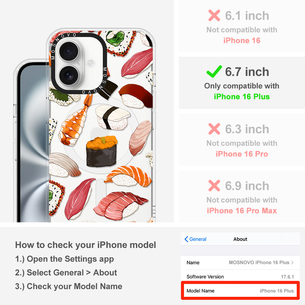 Mixed Sushi Phone Case - iPhone 16 Plus Case - MOSNOVO