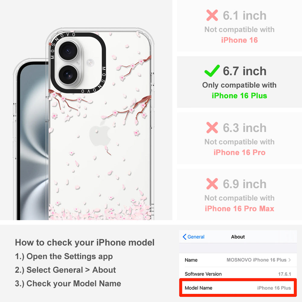 Sakura Phone Case - iPhone 16 Plus Case - MOSNOVO