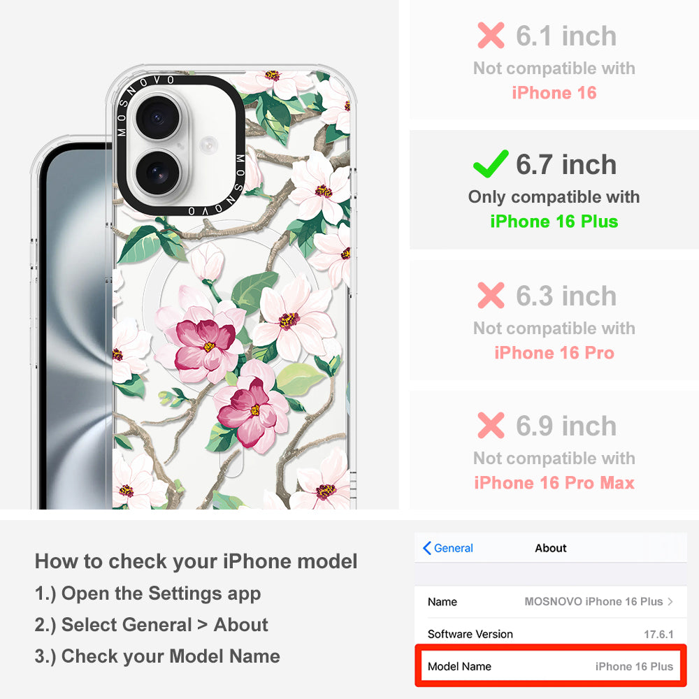 Magnolia Phone Case - iPhone 16 Plus Case - MOSNOVO