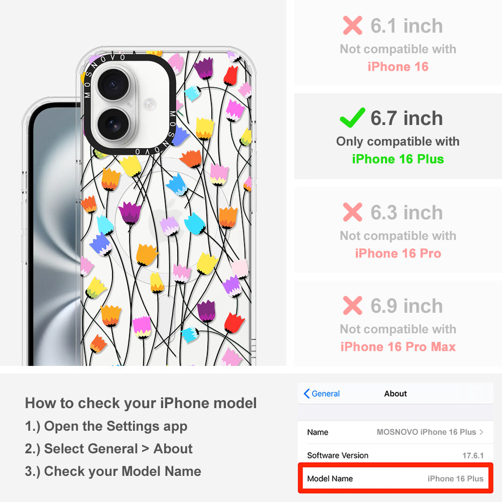 Tulips Bloom Floral Phone Case - iPhone 16 Plus Case - MOSNOVO