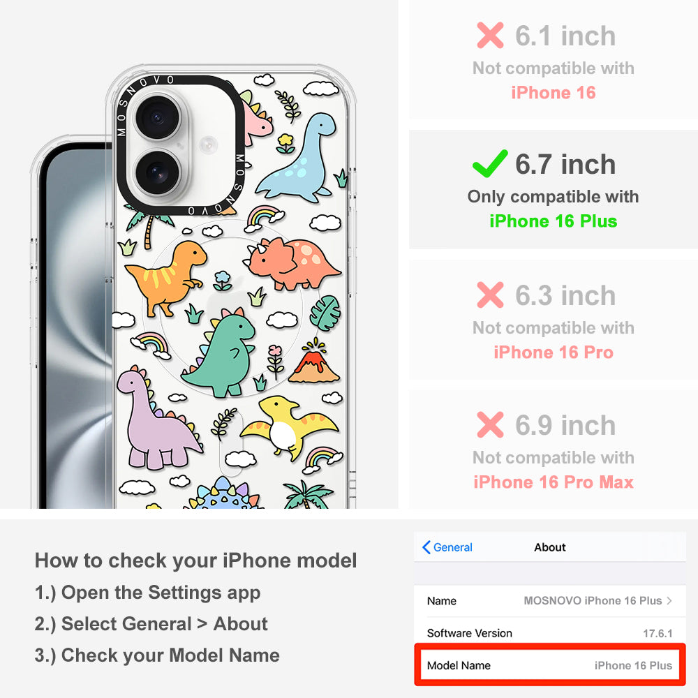 Cute Dinosaur World Phone Case - iPhone 16 Plus Case - MOSNOVO