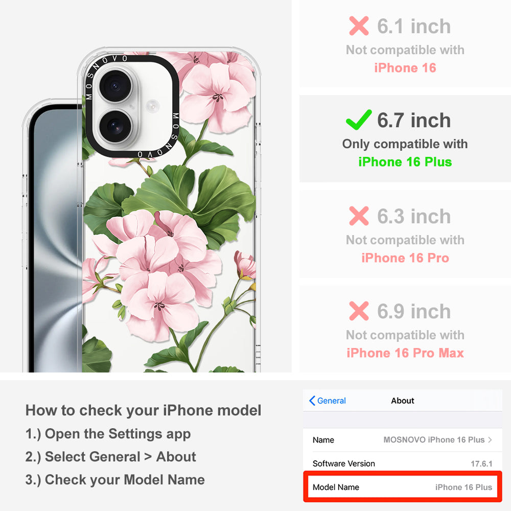 Geranium Phone Case - iPhone 16 Plus Case - MOSNOVO