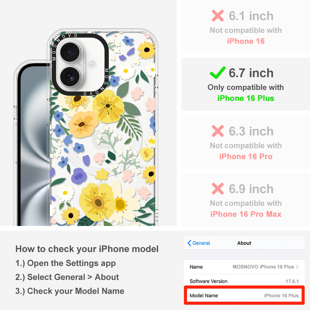 Spring Wild Floral Phone Case - iPhone 16 Plus Case - MOSNOVO