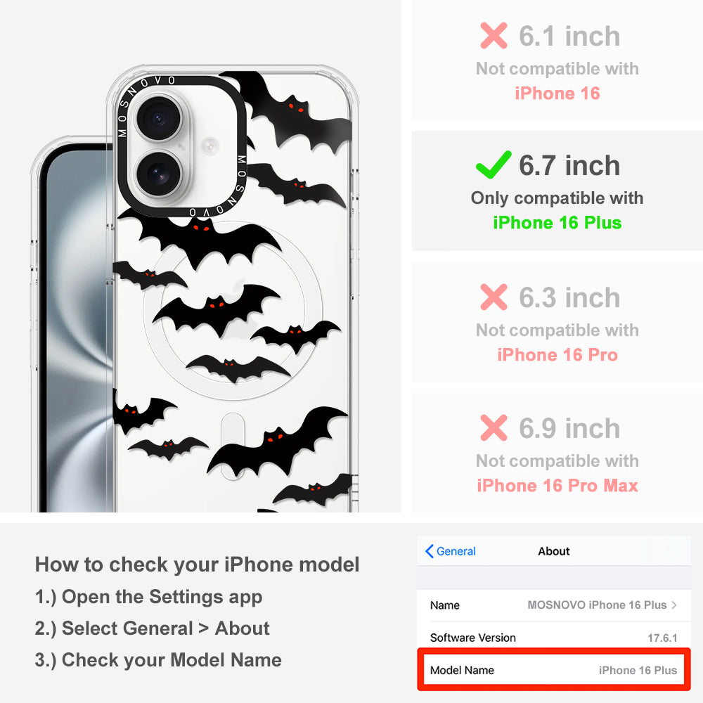 Evil Bat Phone Case - iPhone 16 Plus Case - MOSNOVO