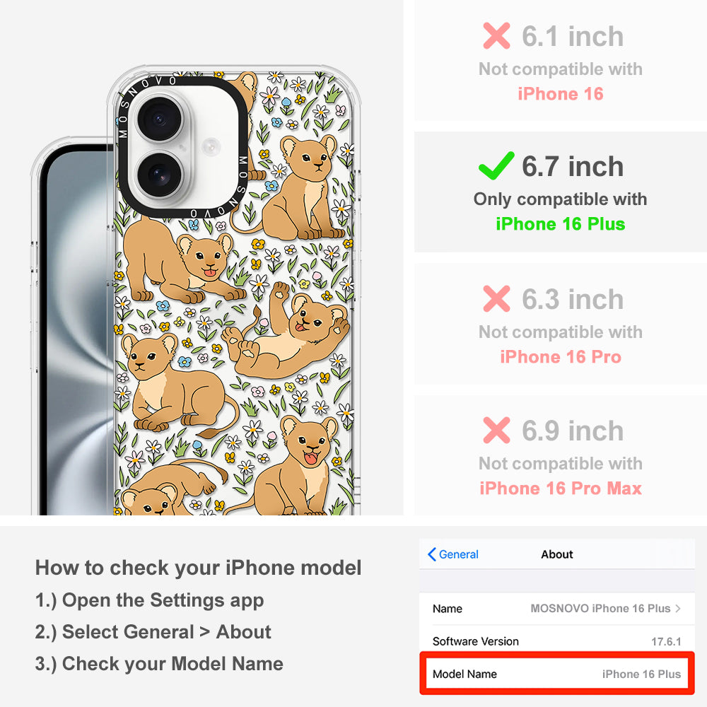 Cute Lion Phone Case - iPhone 16 Plus Case - MOSNOVO