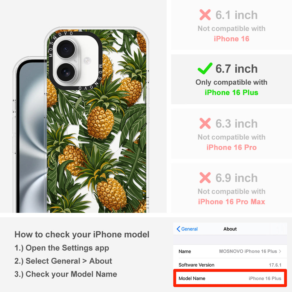Pineapple Botany Phone Case - iPhone 16 Plus Case - MOSNOVO