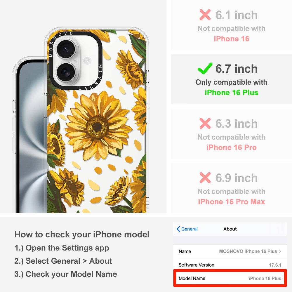 Sunflower Garden Phone Case - iPhone 16 Plus Case - MOSNOVO