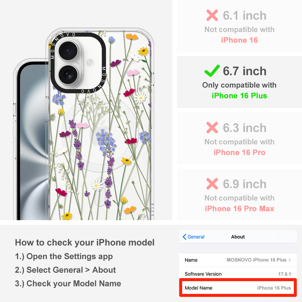 Floral Garden Lavender Daisy Flower Phone Case - iPhone 16 Plus Case - MOSNOVO