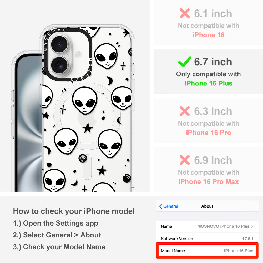 Cute Alien Phone Case - iPhone 16 Plus Case - MOSNOVO