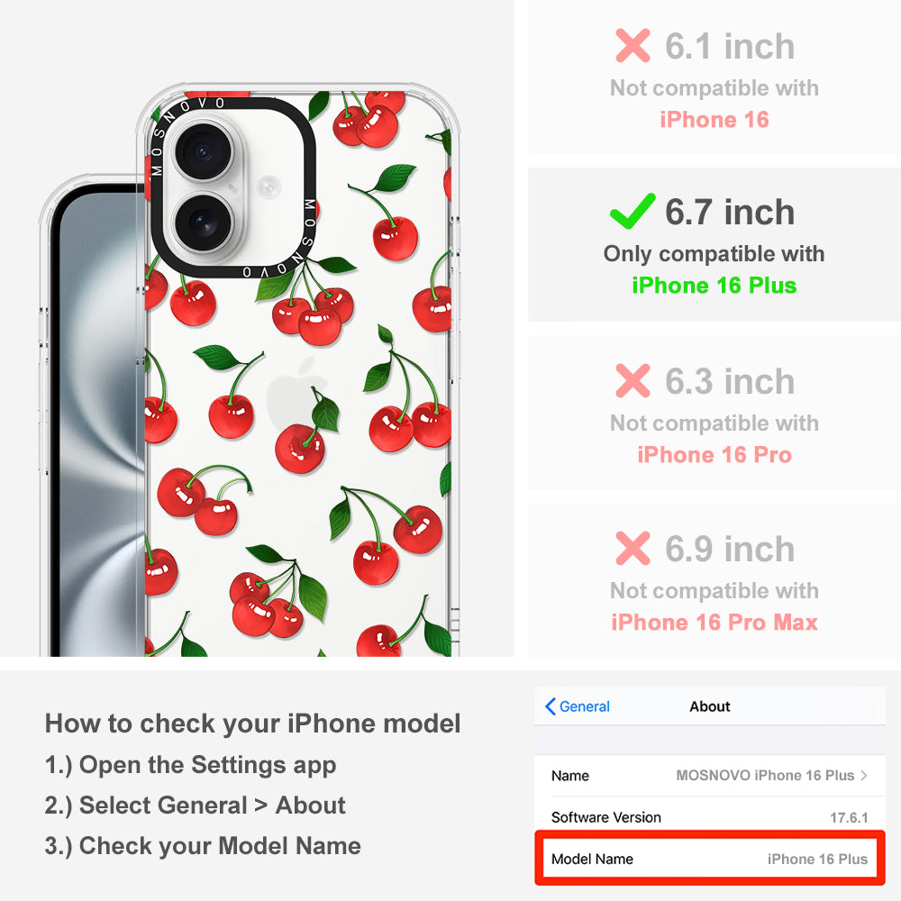 Poppy Cherry Phone Case - iPhone 16 Plus Case - MOSNOVO