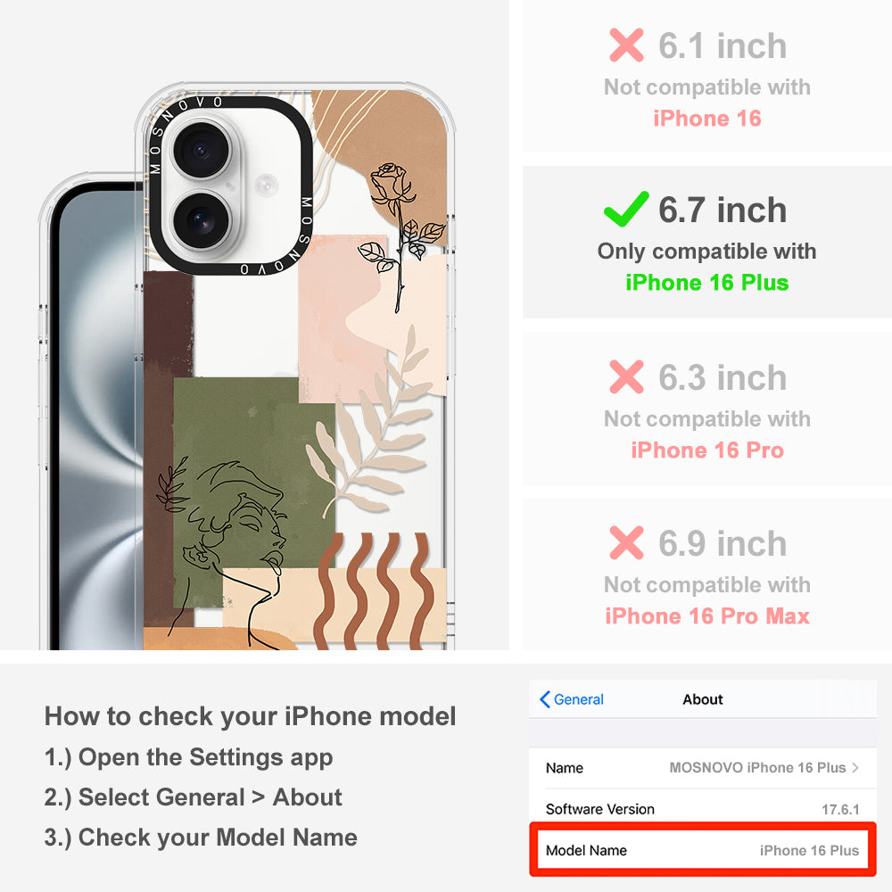Modern Art Phone Case - iPhone 16 Plus Case - MOSNOVO