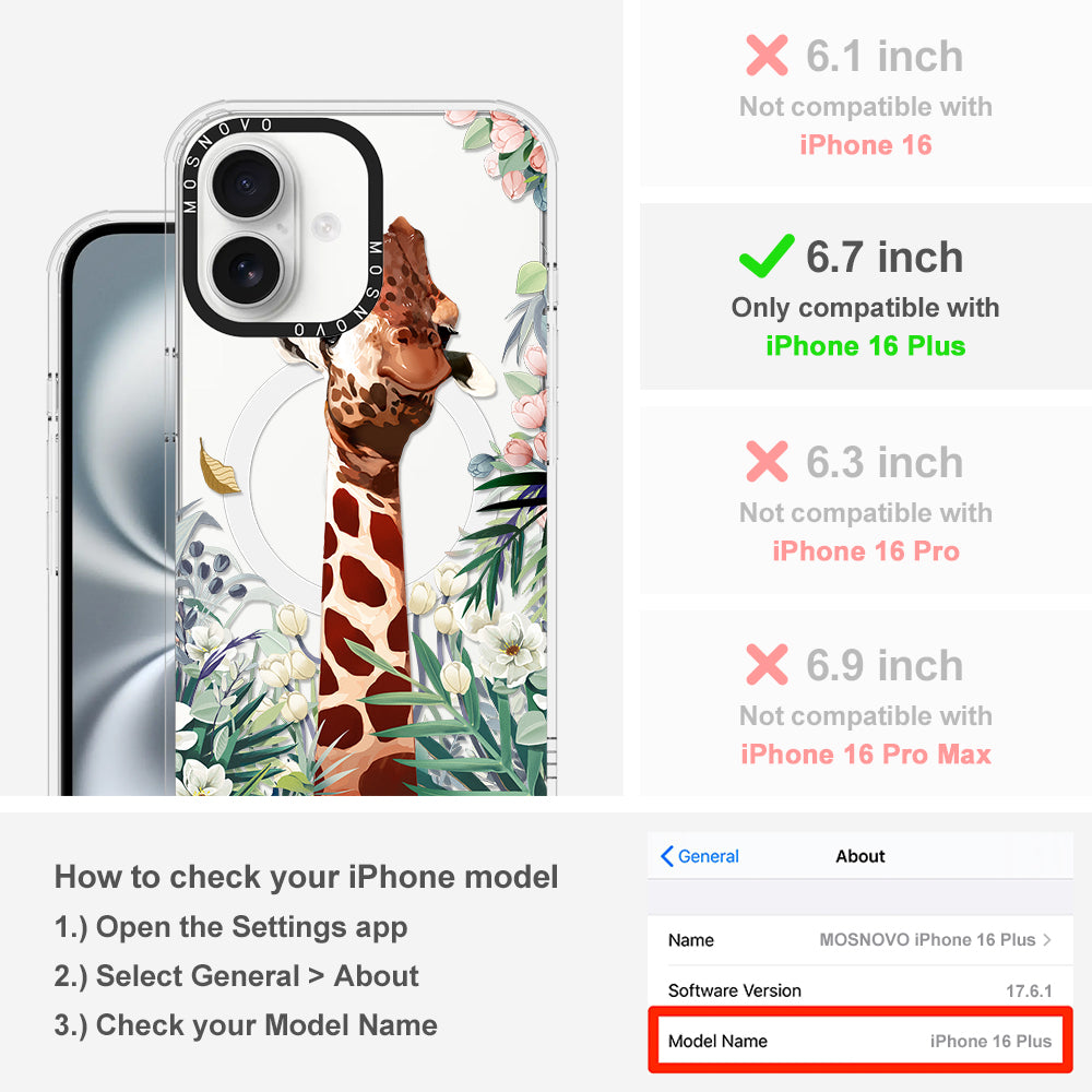 Giraffe In The Garden Phone Case - iPhone 16 Plus Case - MOSNOVO