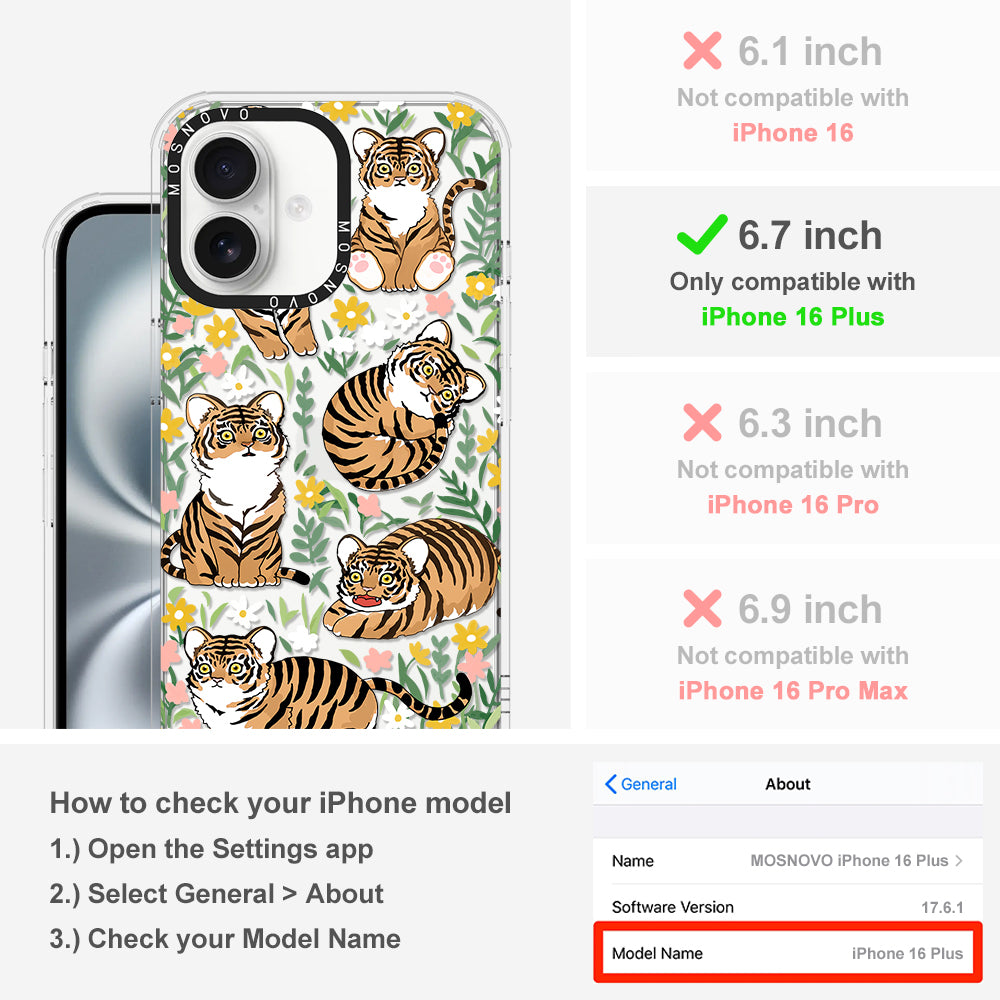 Cute Tiger Phone Case - iPhone 16 Plus Case - MOSNOVO