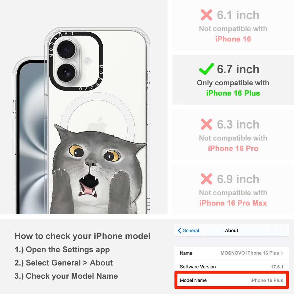 OMG Cat Phone Case - iPhone 16 Plus Case - MOSNOVO