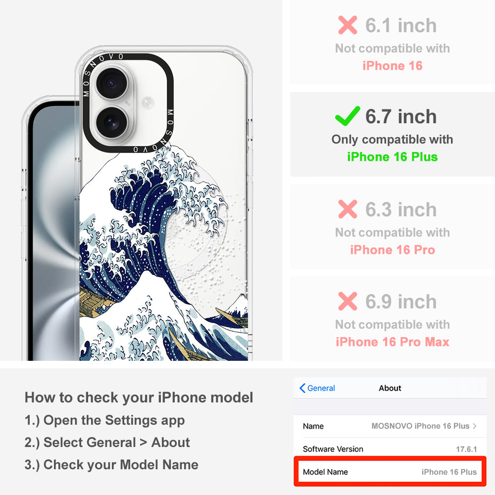 Great Wave Phone Case - iPhone 16 Plus Case - MOSNOVO