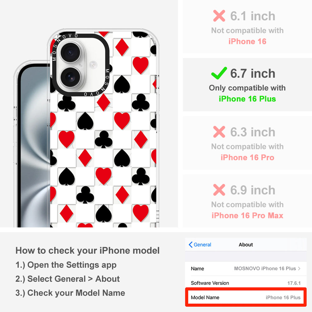 Checker Poker Phone Case - iPhone 16 Plus Case - MOSNOVO