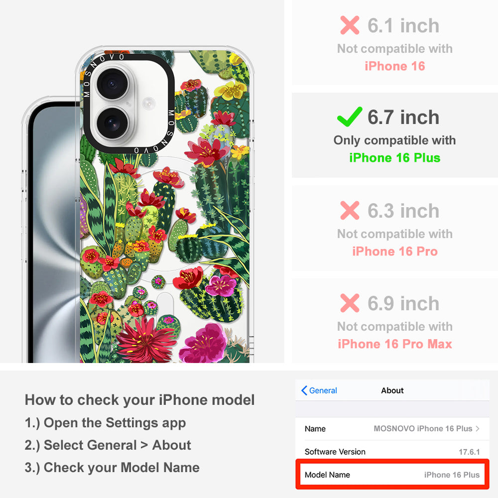 Cactus Garden Phone Case - iPhone 16 Plus Case - MOSNOVO