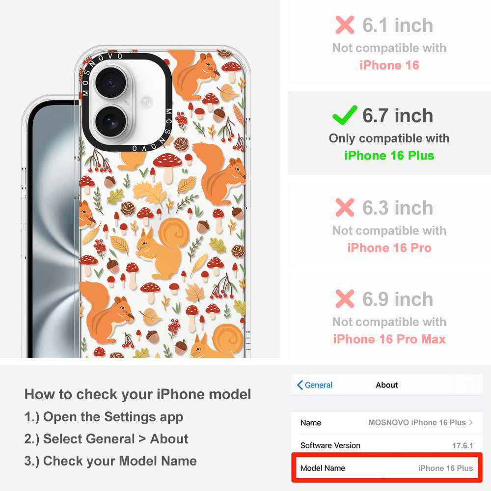 Autumn Squirrel Phone Case - iPhone 16 Plus Case - MOSNOVO