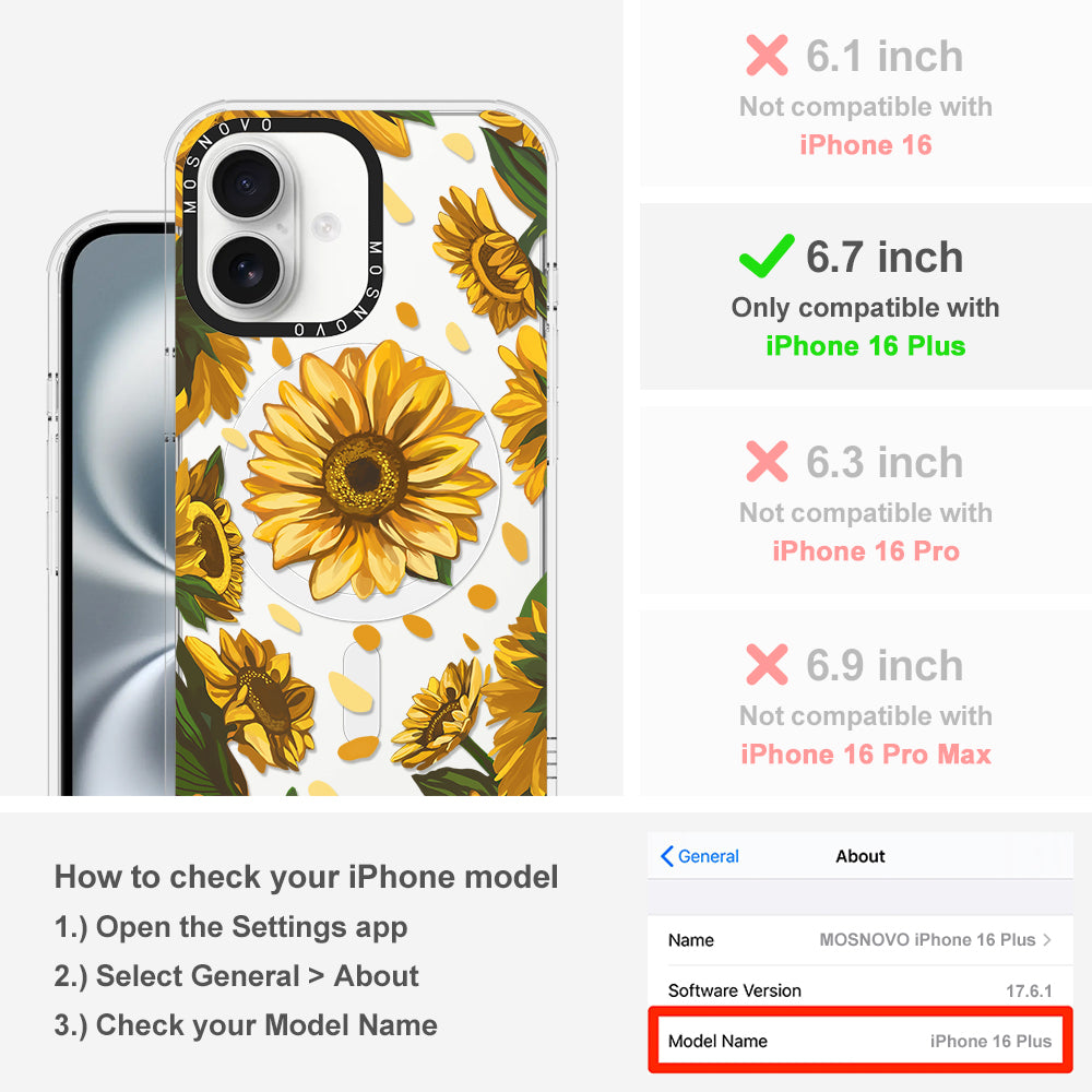 Sunflower Garden Phone Case - iPhone 16 Plus Case - MOSNOVO