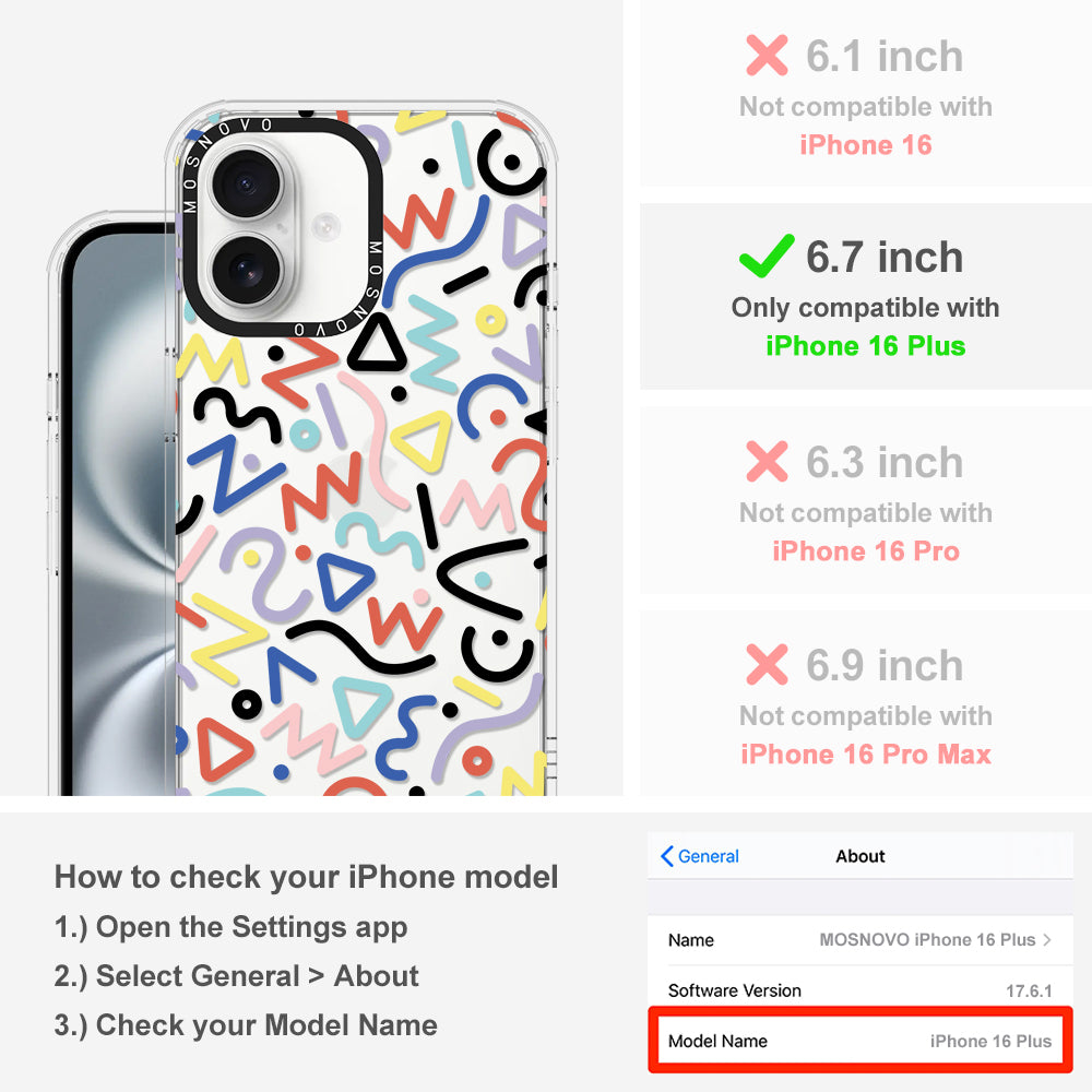 Doodle Art Phone Case - iPhone 16 Plus Case - MOSNOVO