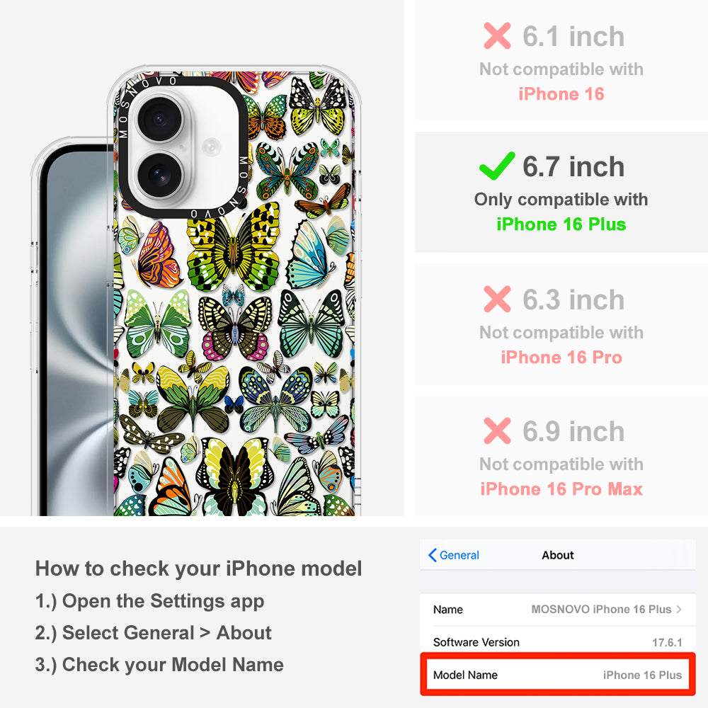 Butterflies Phone Case - iPhone 16 Plus Case - MOSNOVO