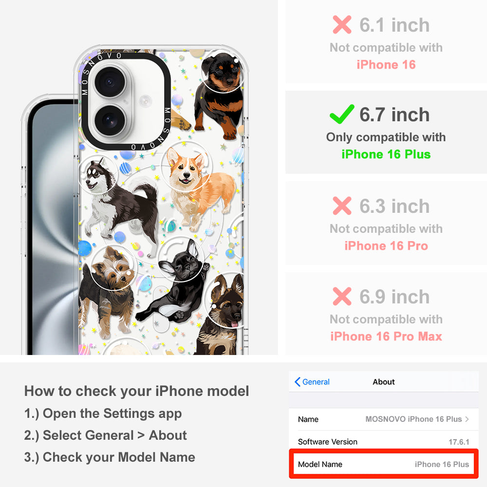 Space Dog Phone Case - iPhone 16 Plus Case - MOSNOVO