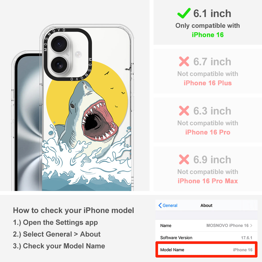 Shark Phone Case - iPhone 16 Case - MOSNOVO