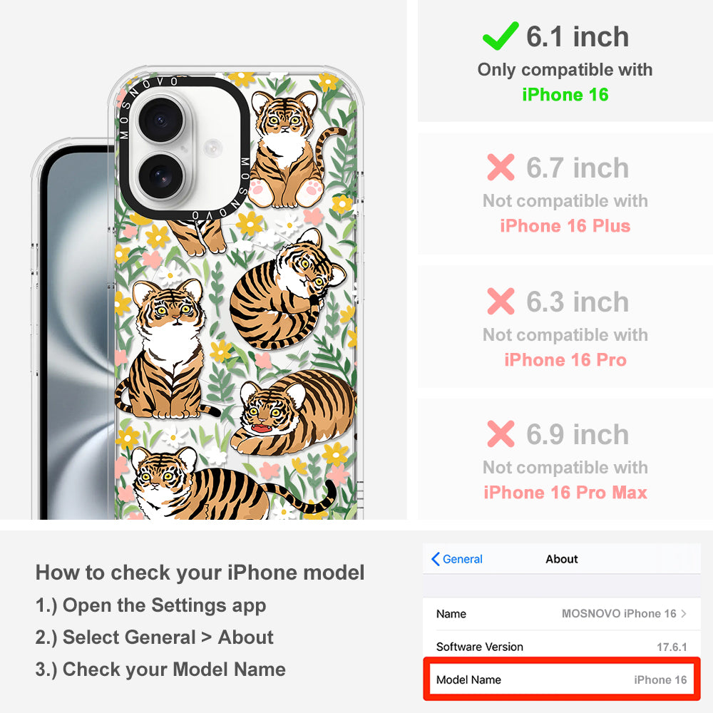 Cute Tiger Phone Case - iPhone 16 Case - MOSNOVO