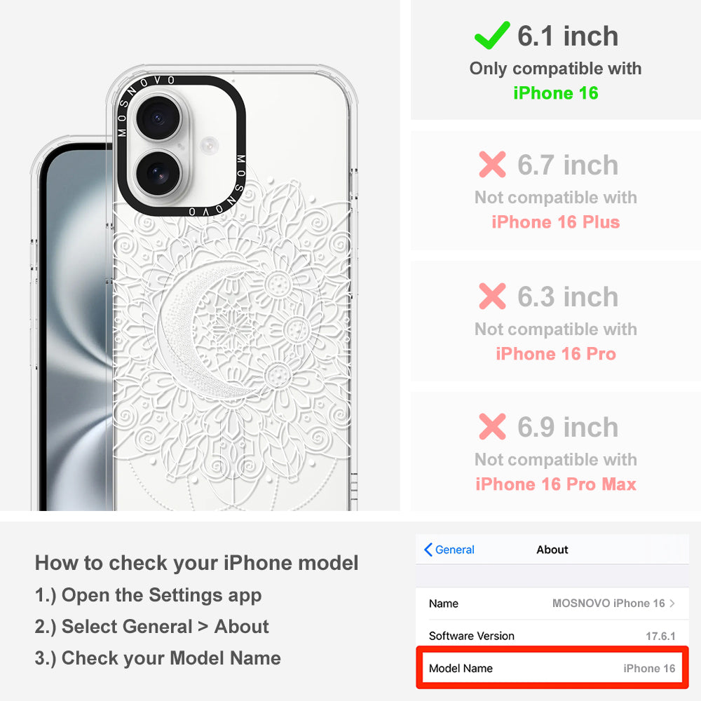 Celestial Moon Mandala Phone Case - iPhone 16 Case - MOSNOVO