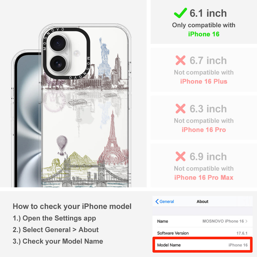 The World City Phone Case - iPhone 16 Case - MOSNOVO