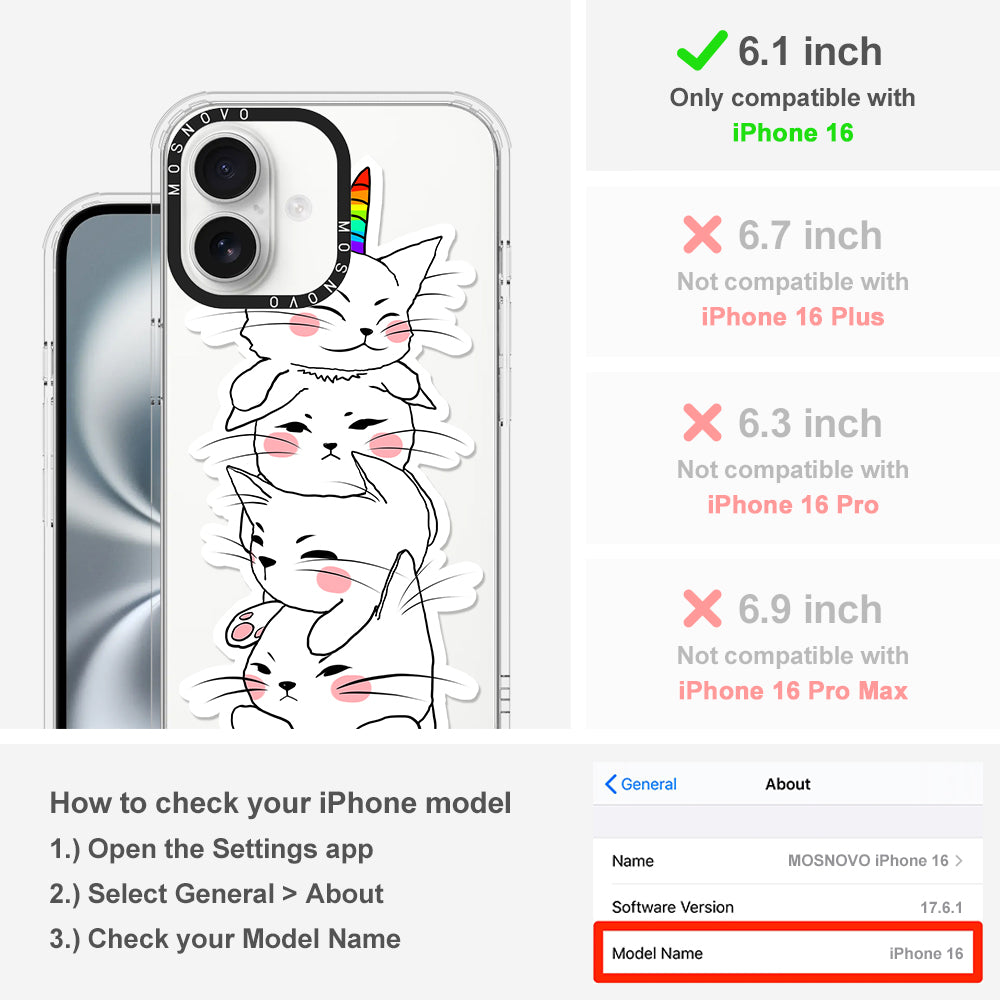 Squishcat Phone Case - iPhone 16 Case - MOSNOVO