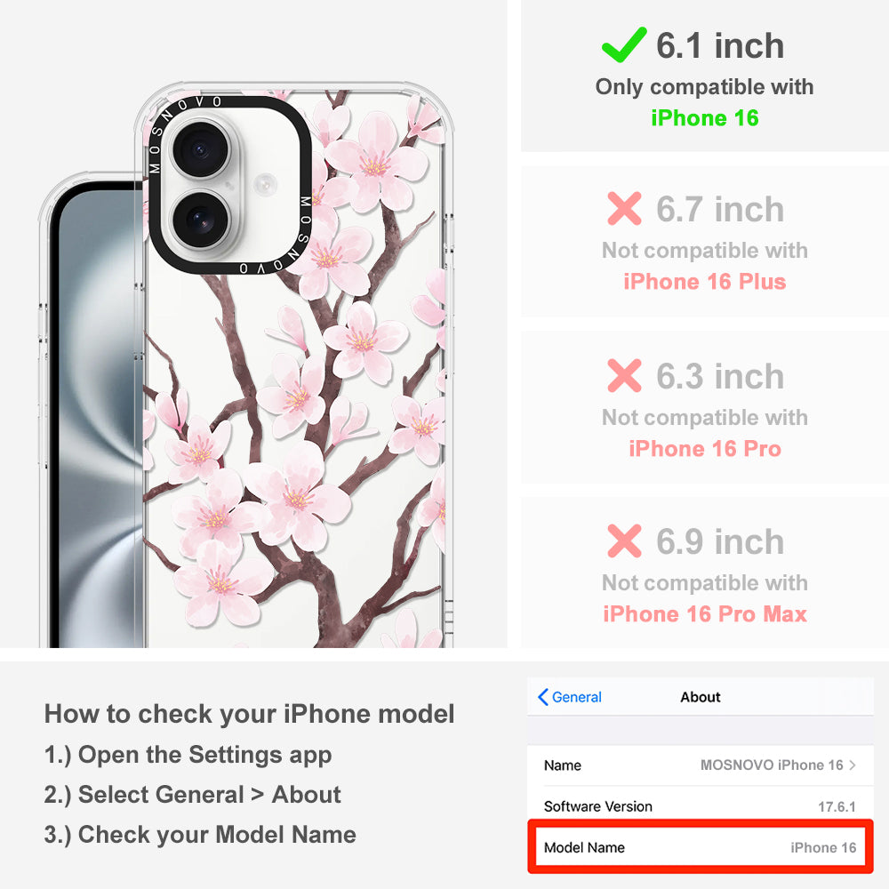 Cherry Blossom Flower Phone Case - iPhone 16 Case - MOSNOVO