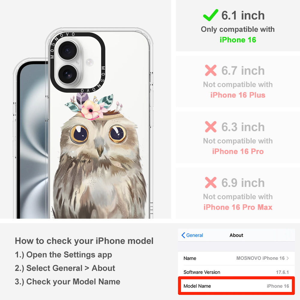 Cute Owl Phone Case - iPhone 16 Case - MOSNOVO