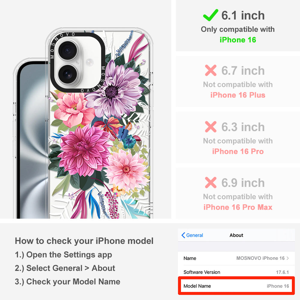 Dahlia Bloom Phone Case - iPhone 16 Case - MOSNOVO