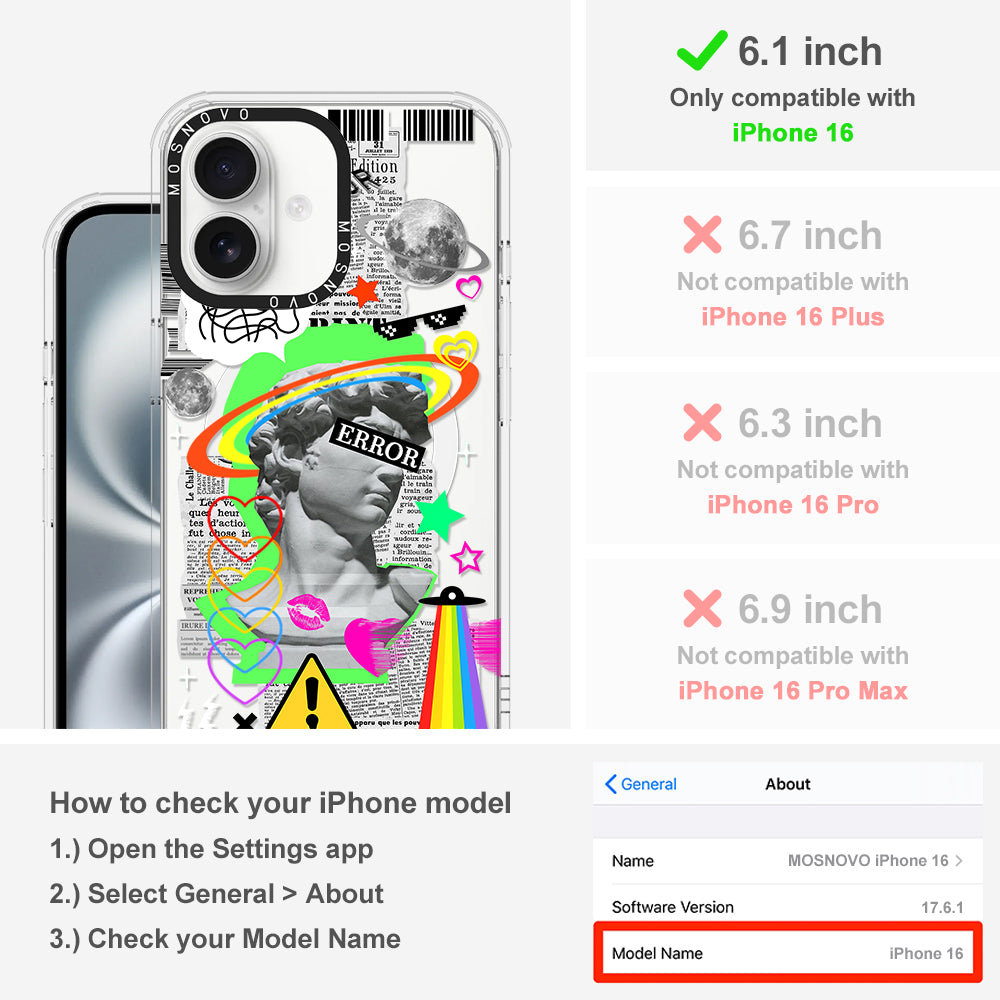 Error Statue Art Phone Case - iPhone 16 Case - MOSNOVO