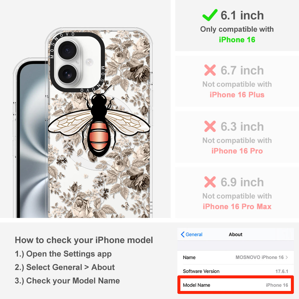Vintage Bee Phone Case - iPhone 16 Case - MOSNOVO