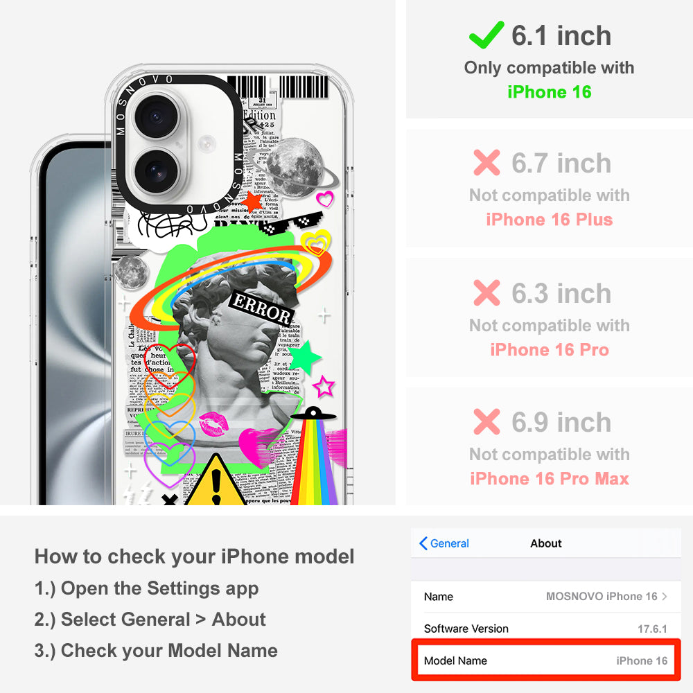 Error Statue Art Phone Case - iPhone 16 Case - MOSNOVO