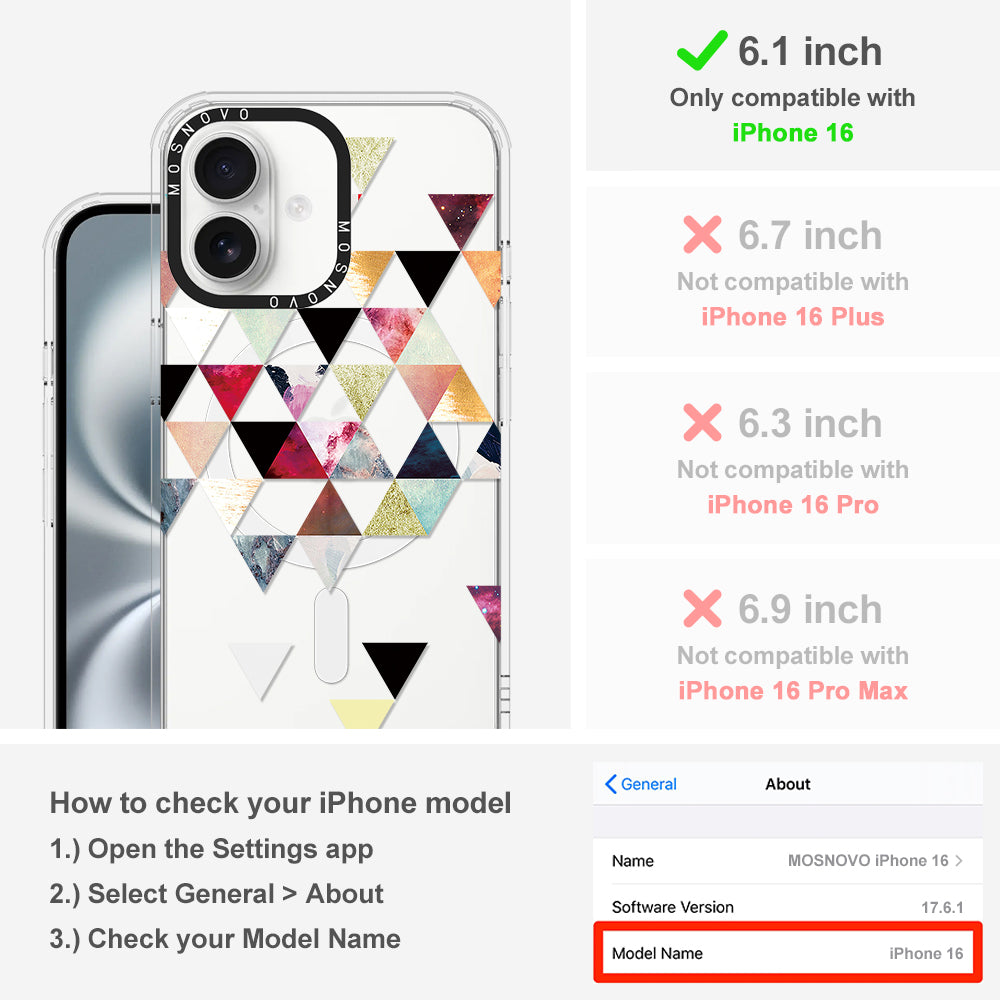 Triangles Stone Marble Phone Case - iPhone 16 Case - MOSNOVO