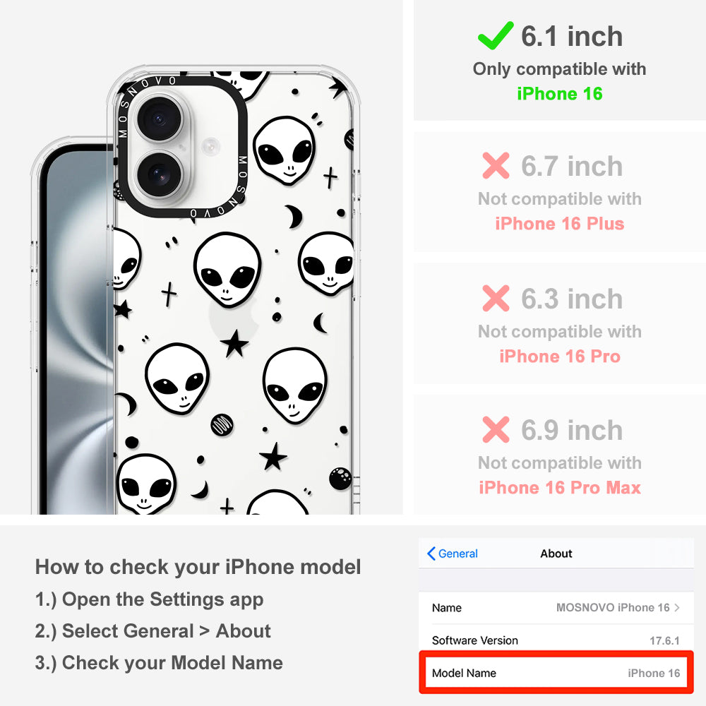 Cute Alien Phone Case - iPhone 16 Case - MOSNOVO