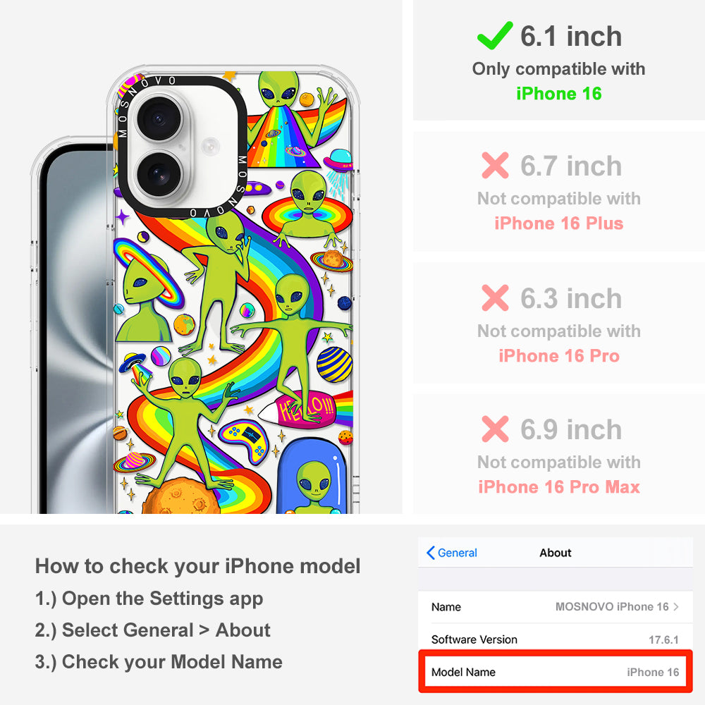 Funny Alien Phone Case - iPhone 16 Case - MOSNOVO