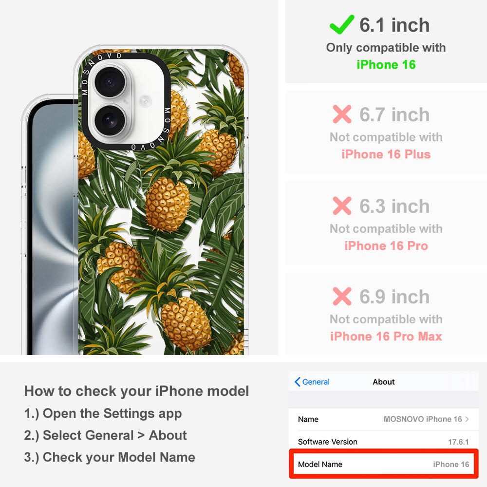 Pineapple Botany Phone Case - iPhone 16 Case - MOSNOVO